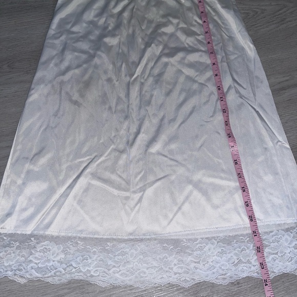 White lace trim midi slip skirt medium - Picture 5 of 8